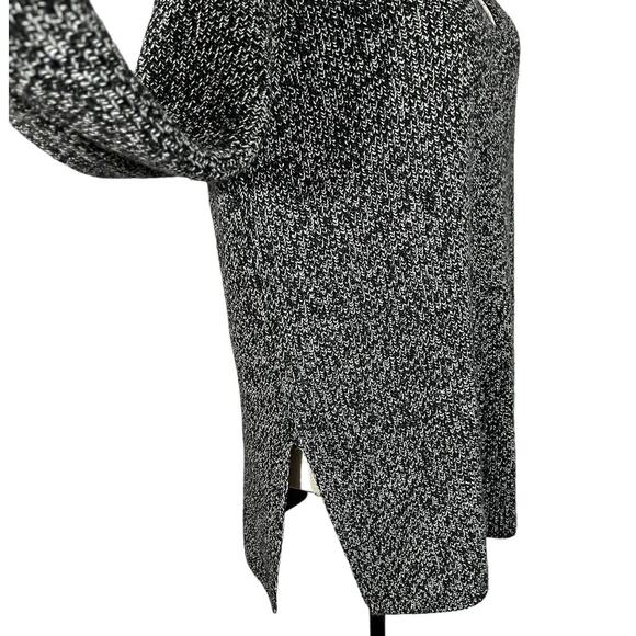 Athleta Marled Black & White Switchback Merino Wool Blend V-Neck Sweater Small - Picture 6 of 8